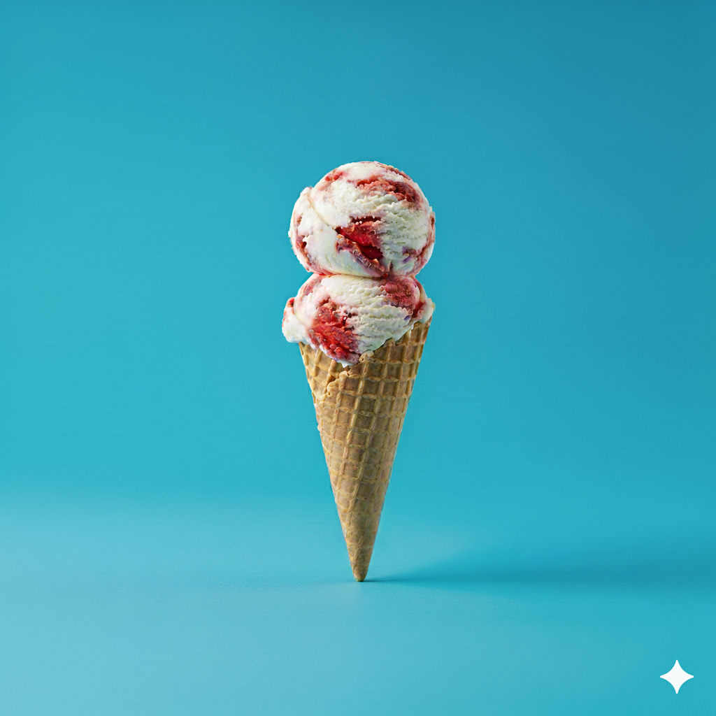 Helado Fresas con crema